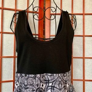 Express Black & White Skater Dress